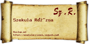 Szekula Rózsa névjegykártya