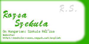 rozsa szekula business card